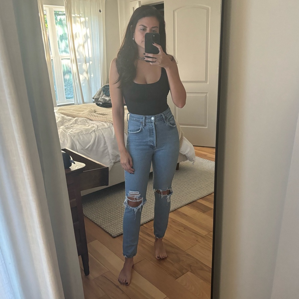 Agolde High Rise Women Jeans in Light Blue
